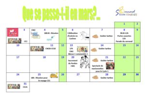 Lire la suite à propos de l’article Calendrier du mois de mars