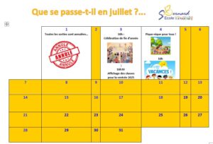 Lire la suite à propos de l’article Calendrier de juillet 2025