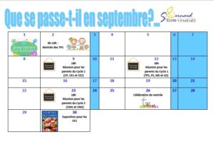Lire la suite à propos de l’article Calendrier de septembre 2025