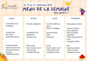 Lire la suite à propos de l’article Menu du 15 au 19 septembre