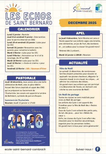 Echos décembre 2025
